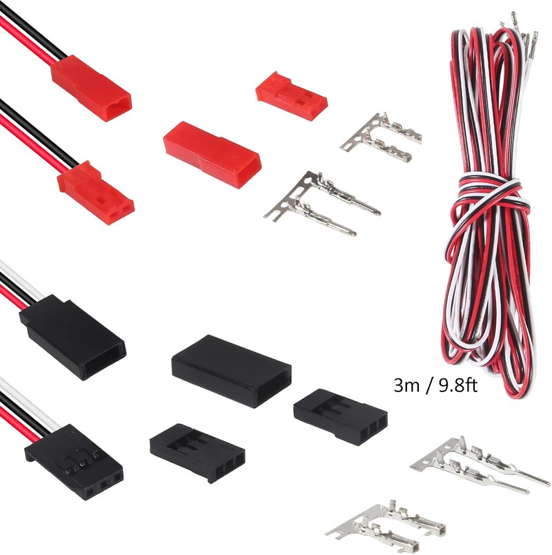 AEDIKO JST Servo Connector Kit 40 Sets Servo Plug Male Female Connector Crimp Pin Cable Kit Compatible JST SYP Futaba for Hitec Spektrum RC - Image 5